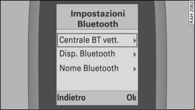 Ricevitore: ricerca della centrale Bluetooth della vettura